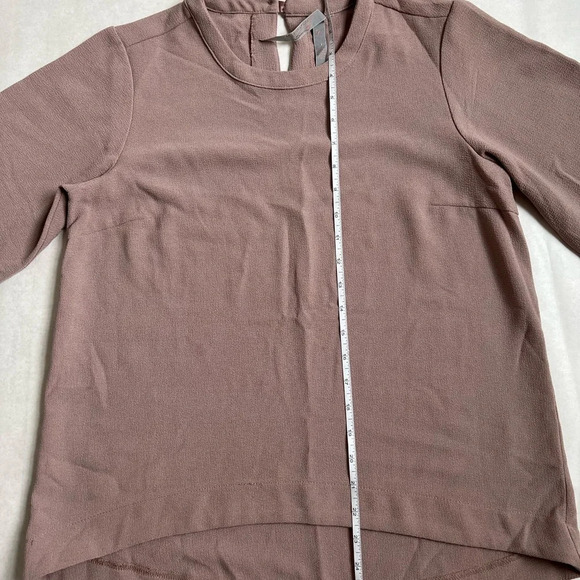 Melissa McCarthy Seven7 Brown Nude top Blouse Short sleeve - Picture 4 of 8